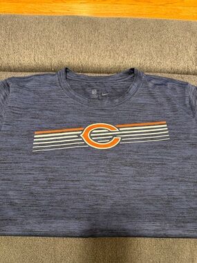 Nike Men’s Heather Navy Short Sleeve Tee with Orange & White Graphic